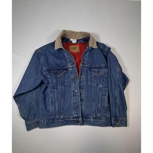 Vintage International Denim Jacket Mens Medium Blue Wolf Graphic Lined Canada